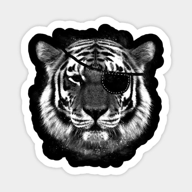 Tiger Pirate Sticker by CyberpunkTees